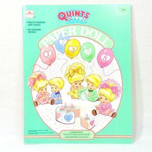 Vintage Quints 5 Times  Paper Doll Book By Golden Book (1990) Uncut